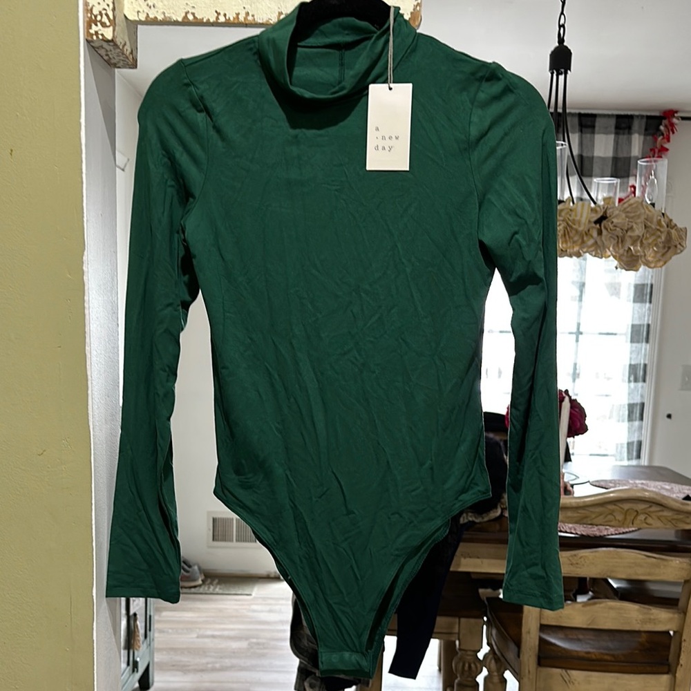 A New Day Green Long Sleeve Bodysuit